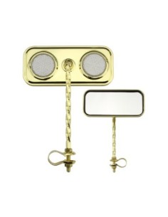 Rectangle Square Twisted Mirror Gold Clear Reflectors.